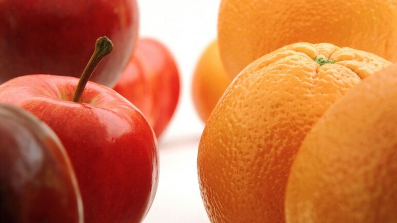яблыкі і апельсіны для японскай дыеты